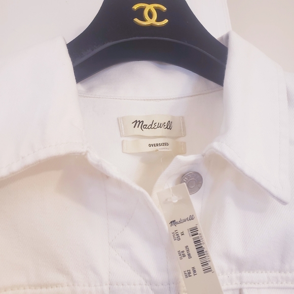 NWT MADEWELL boxy Oversize white denim jacket - Picture 5 of 16